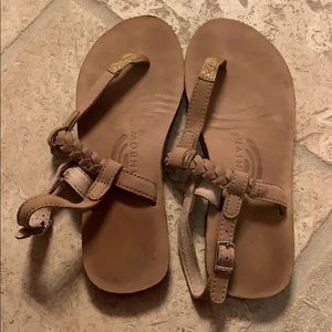 Woman’s Rainbow Braided Sandals